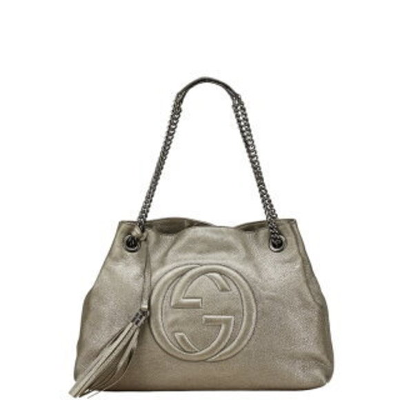 Gucci Soho Interlocking GG Chain Shoulder Bag Leather - Picture 1 of 8